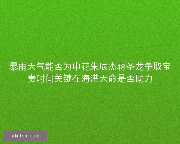 暴雨天气能否为申花朱辰杰蒋圣龙争取宝贵时间关键在海港天命是否助力