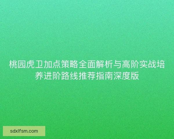 桃园虎卫加点策略全面解析与高阶实战培养进阶路线推荐指南深度版