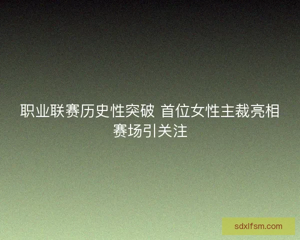 职业联赛历史性突破 首位女性主裁亮相赛场引关注