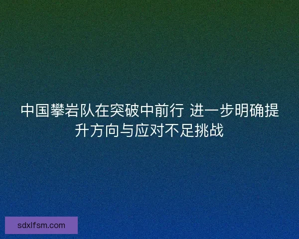 中国攀岩队在突破中前行 进一步明确提升方向与应对不足挑战