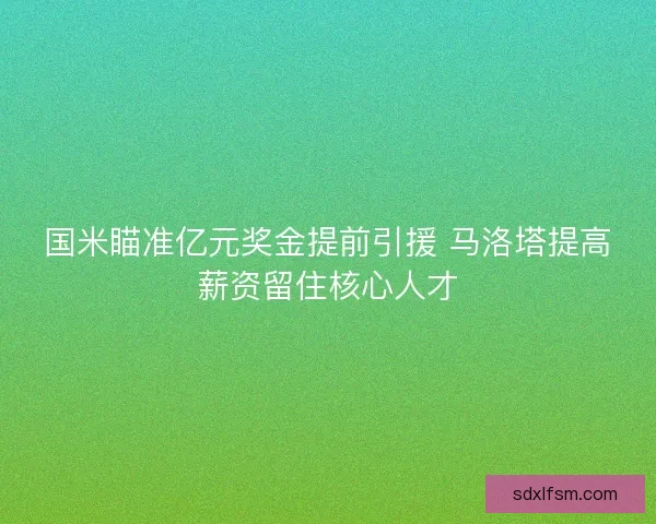 国米瞄准亿元奖金提前引援 马洛塔提高薪资留住核心人才